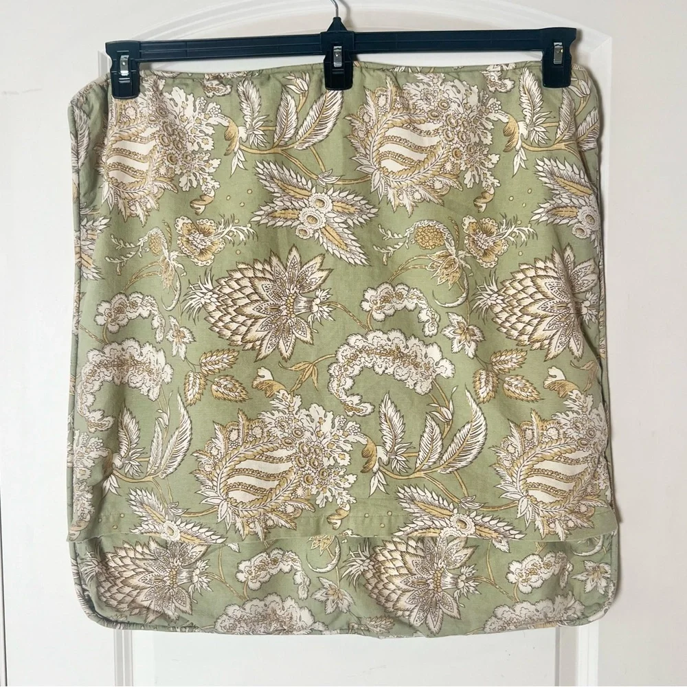 Pottery Barn Margaret Euro Sham Vintage 2007 Green Gold Floral Linen Blend 24x24